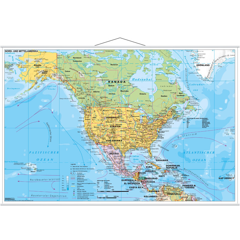 Stiefel Continental map Nord- und Mittelamerika politisch (137x89)