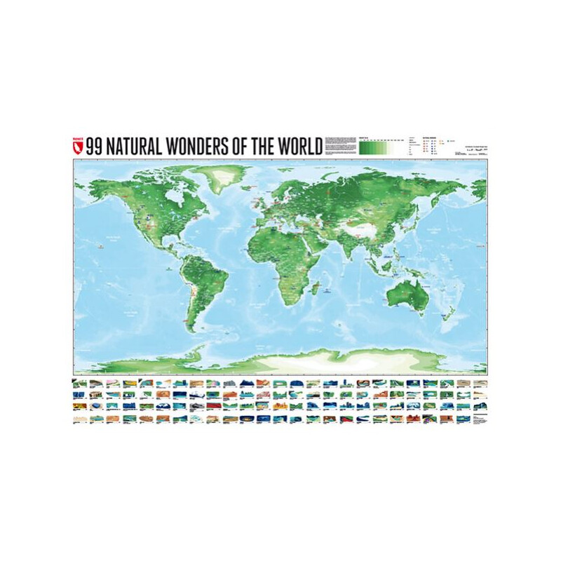 Marmota Maps World map 99 Natural Wonders (200x140)