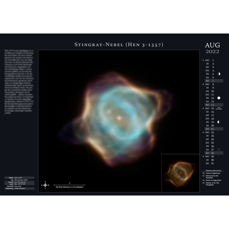 Astronomie-Verlag Calendar Weltraum-Kalender 2022