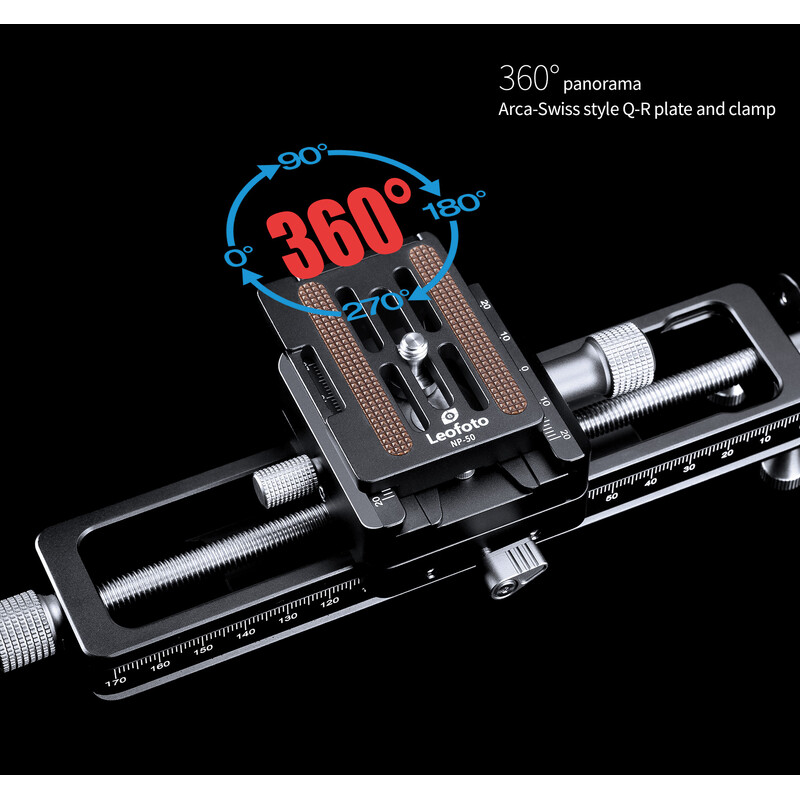 Leofoto Adjustable sled Macro Focusing Rail MP-180S+NP-50