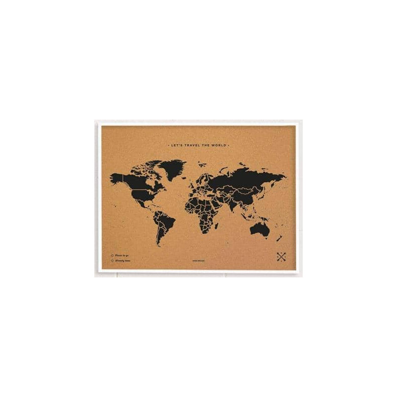 Miss Wood Woody Map Natural Cork L black