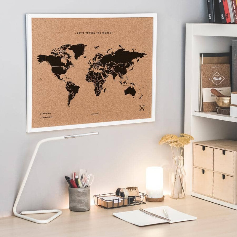 Miss Wood Woody Map Natural Cork L black