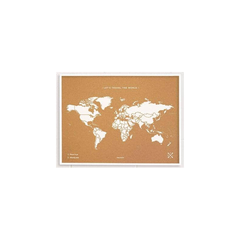 Miss Wood Woody Map Natural Cork XL white