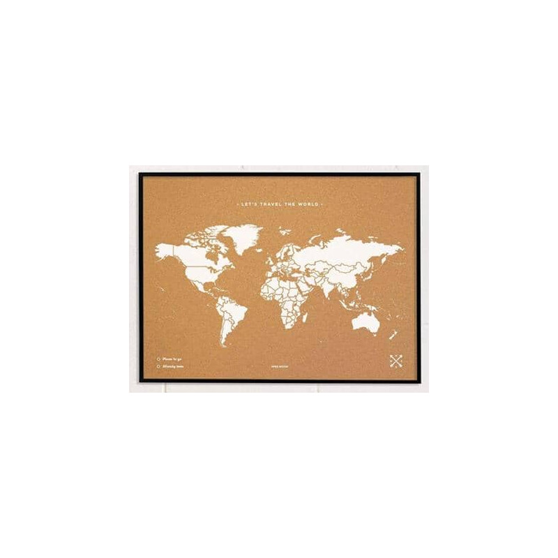 Miss Wood Woody Map Natural Cork L white