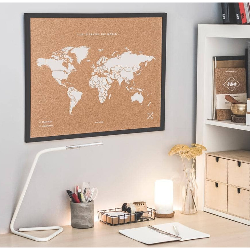 Miss Wood Woody Map Natural Cork XL white