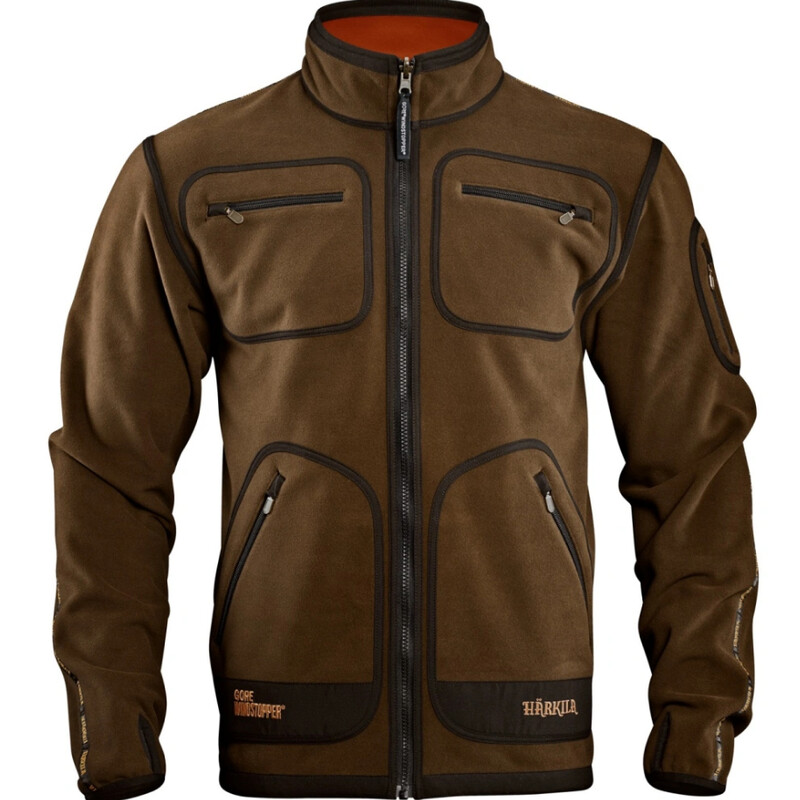 Härkila Kamko fleece jacket, hunting green/orange blaze, size XXL