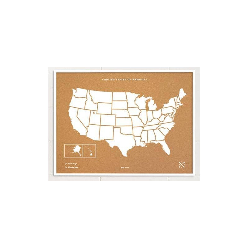 Miss Wood Woody Map Countries United States USA (90 x 60 cm)