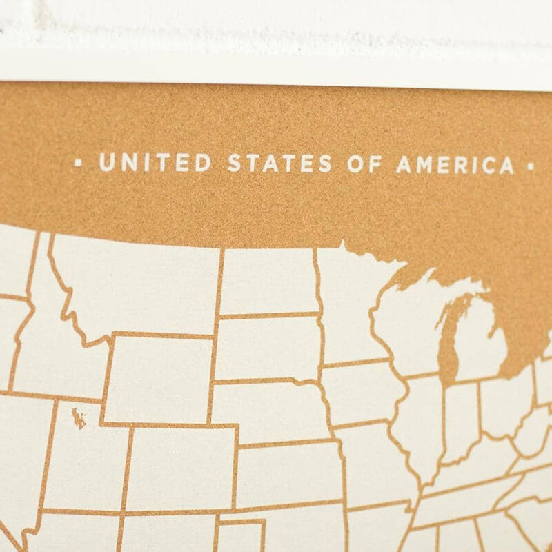 Miss Wood Woody Map Countries United States USA (90 x 60 cm)