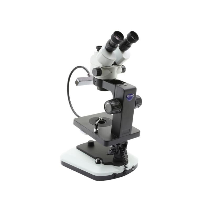 Optika Stereo zoom microscope OPTIGEM-20 trino, BF, DF, Greenough, w.d. 100mm, 10x/21mm, 0.7x-4.5x