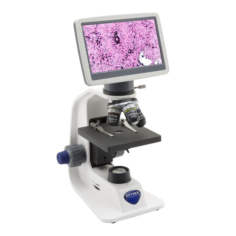Optika Microscope B-151V, digital, monocular, DIN, HC, 40x-400x, X-LED 1W, 2 MP, 30fps, LCD