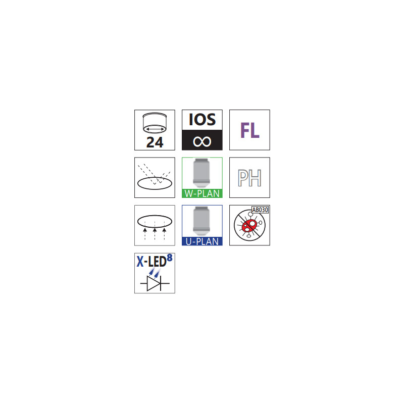 Optika Inverted microscope IM-5FLD, FL, trino, inverse, 10x24mm, AL/DL, LED 5W, 8W without objectives