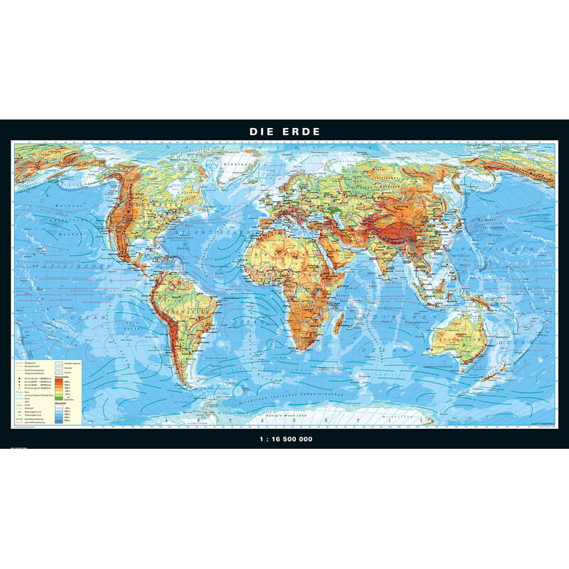 PONS World map The physical Earth (224 x 128 cm)