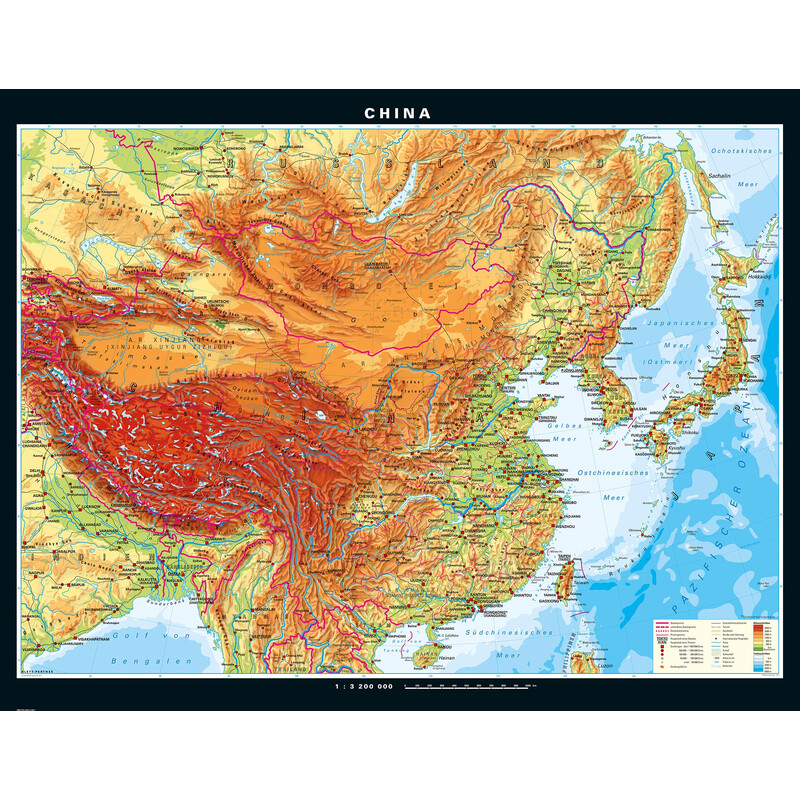 PONS Map China physisch (203 x 156 cm)