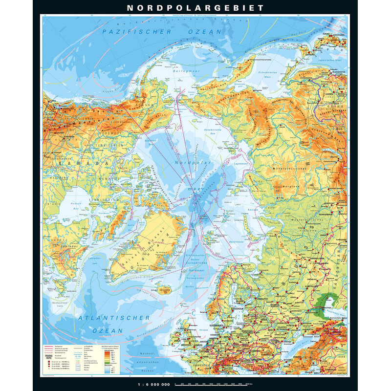 PONS Regional map Nordpolargebiet physisch (210 x 230 cm)