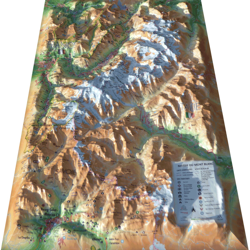 3Dmap Regional map Massif du Mont Blanc (61 x 41 cm)