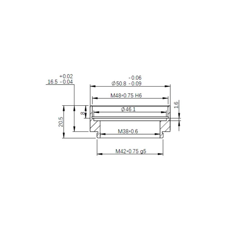 ZWO Adapter M48 / T2 16.5mm