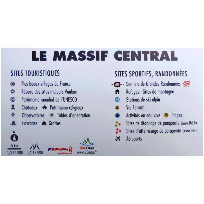 3Dmap Regional map Le Massif Central