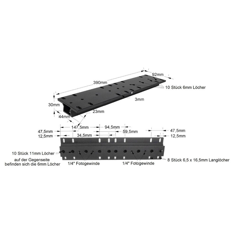 TS Optics Vixen-Style 390mm Prism rail