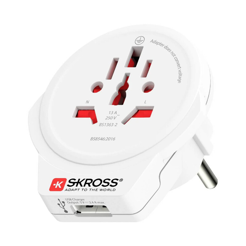Skross Power pack World to Europe USB 1.0 travel adapter