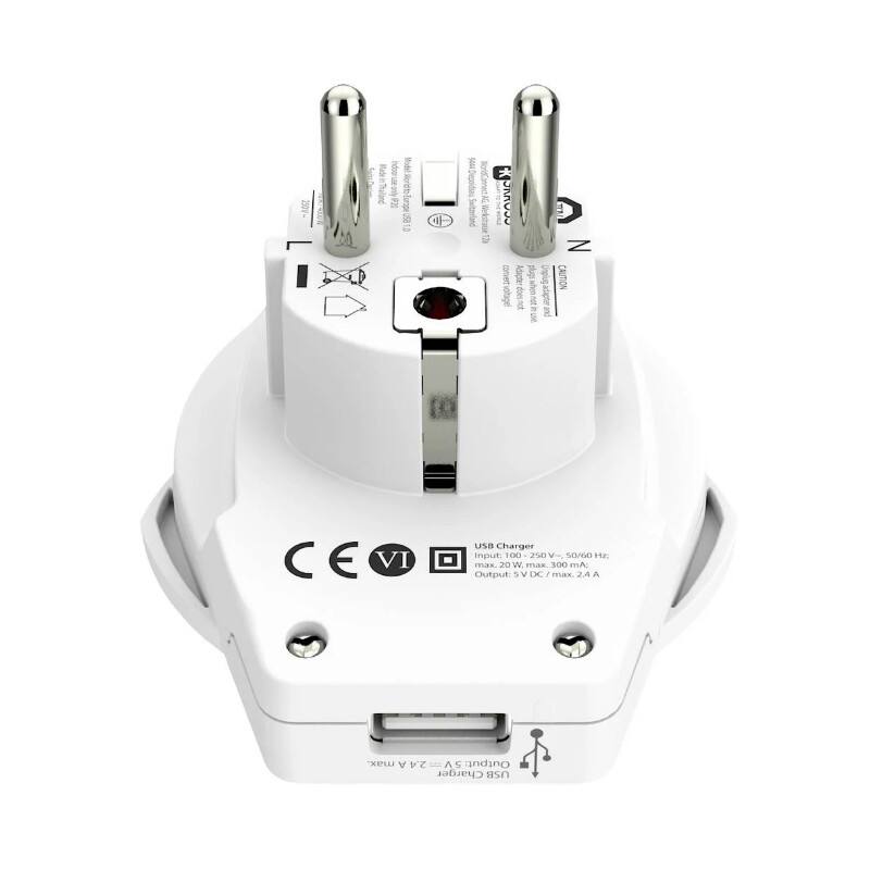 Skross Power pack World to Europe USB 1.0 travel adapter