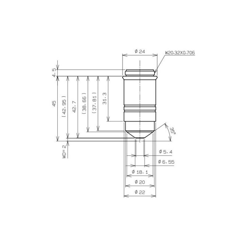 Evident Olympus Objective LUMPLFLN60XW/1.0, w.d.2 mm