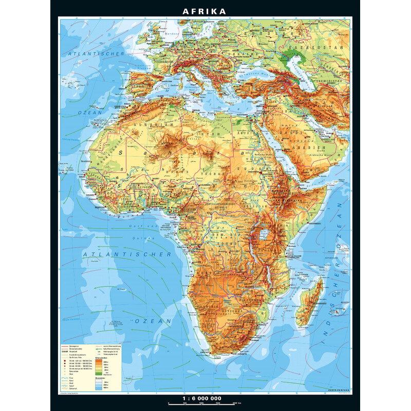 PONS Continental map Africa physical (157 x 206 cm)