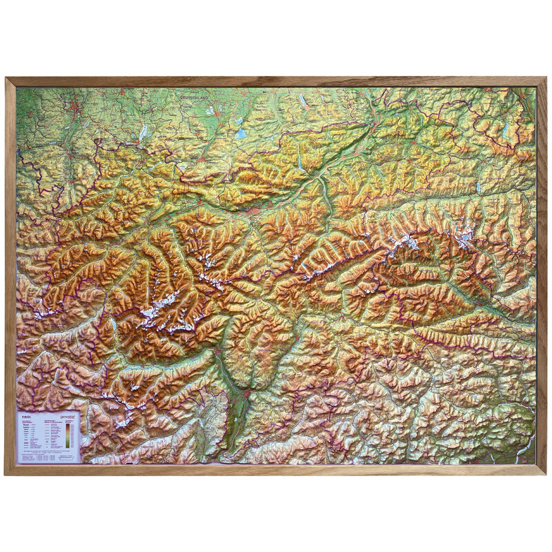 Georelief Regional map Tirol (77 x 57 cm)