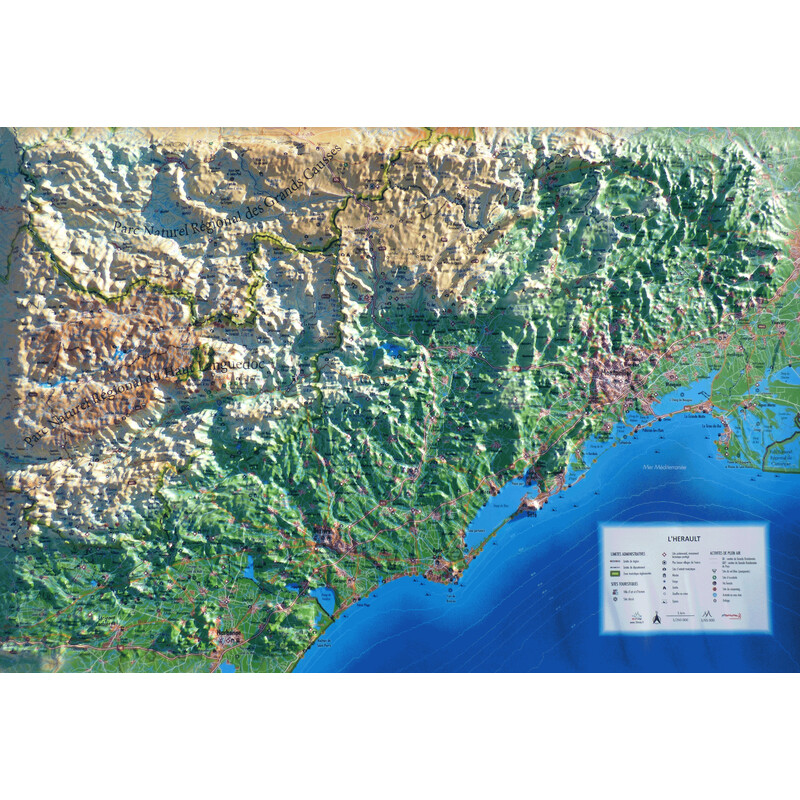3Dmap Regional map L'Hérault