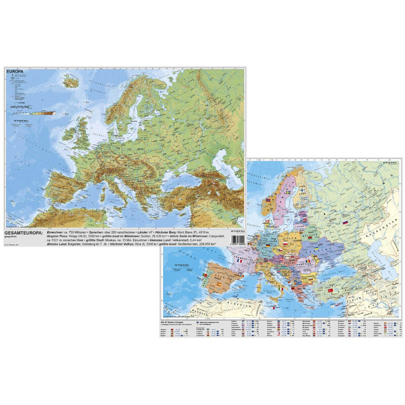 Stiefel Desk pad Europa physisch/politisch 54 x 40 cm