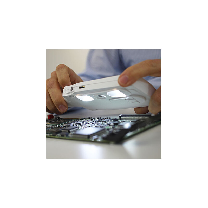 Vision Engineering Magnifying glass CAMß digital hand magnifier, 4x-20x, LED, battery operated