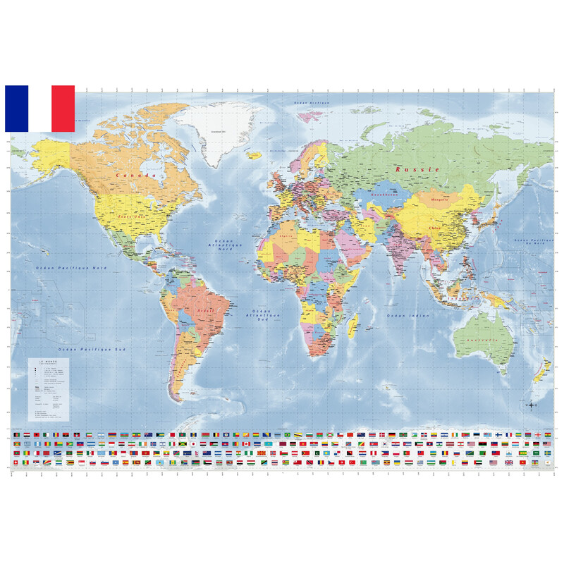 GeoMetro World map political (140 x 100 cm)
