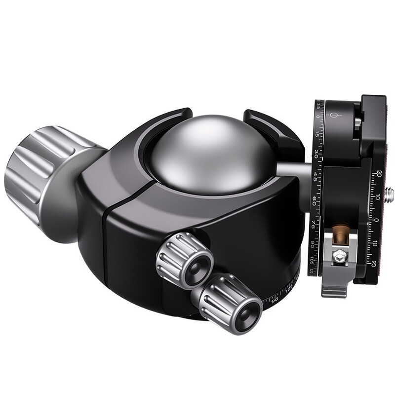 Leofoto Tripod ball-head LH-55PCL with panorama plate and quick-release coupling