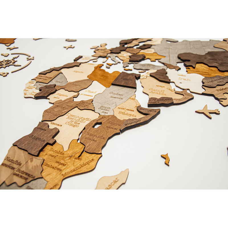 Abraham Wood Decor World map Puzzle aus Holz (200 x 110 cm)