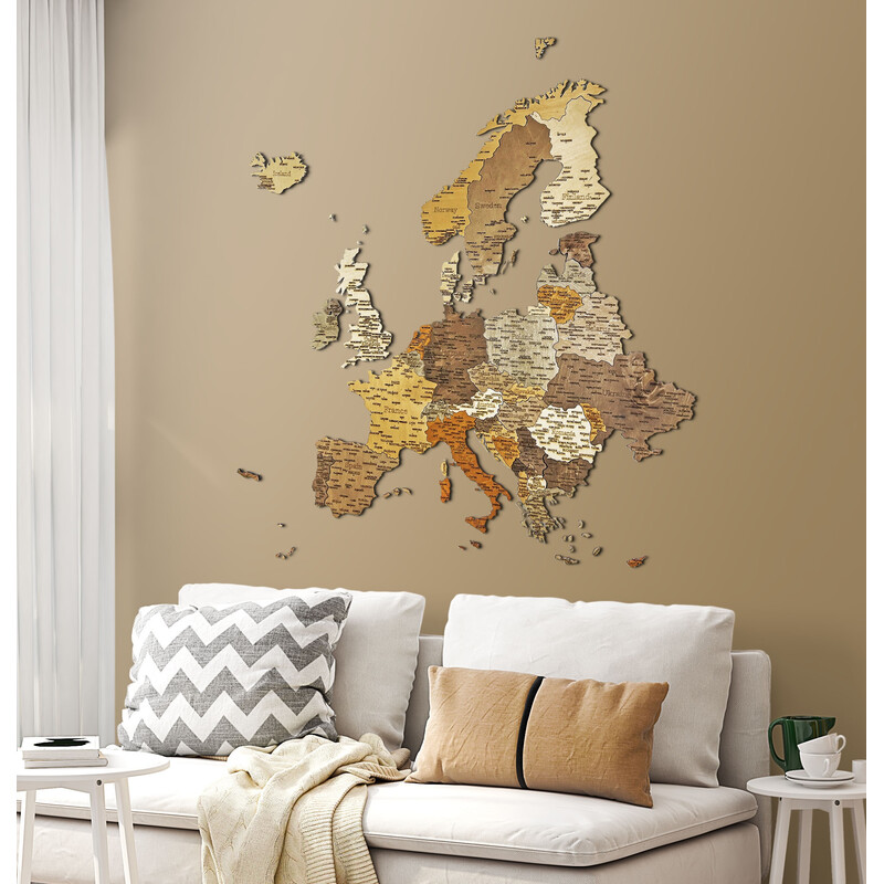 Abraham Wood Decor Continental map Europe jigsaw puzzle made of wood (110x108cm)