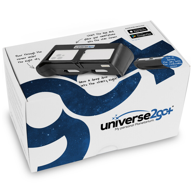 Omegon Personal planetarium Universe2Go+ + Sonnenfinsternisbrille Solar Safe Deluxe
