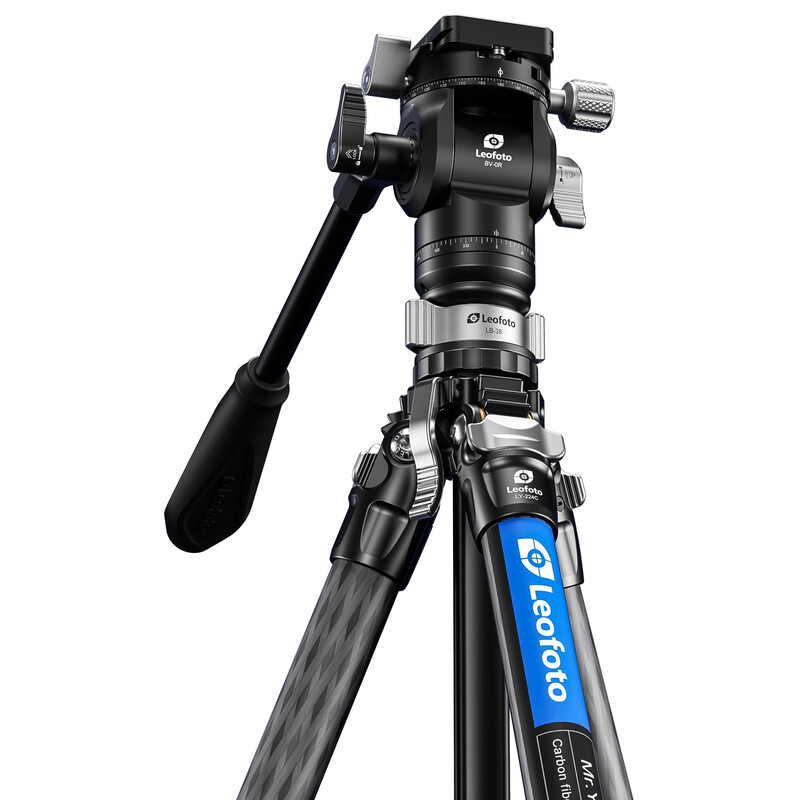 Leofoto carbon tripod LY-224C Mr.Y + video tilt head BV-0R + levelling base LB-38 black