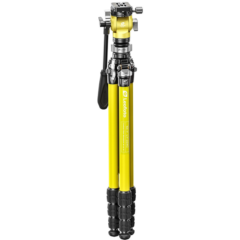Leofoto carbon tripod LY-224C Mr.Y + video tilt head BV-0R + levelling base LB-38 yellow