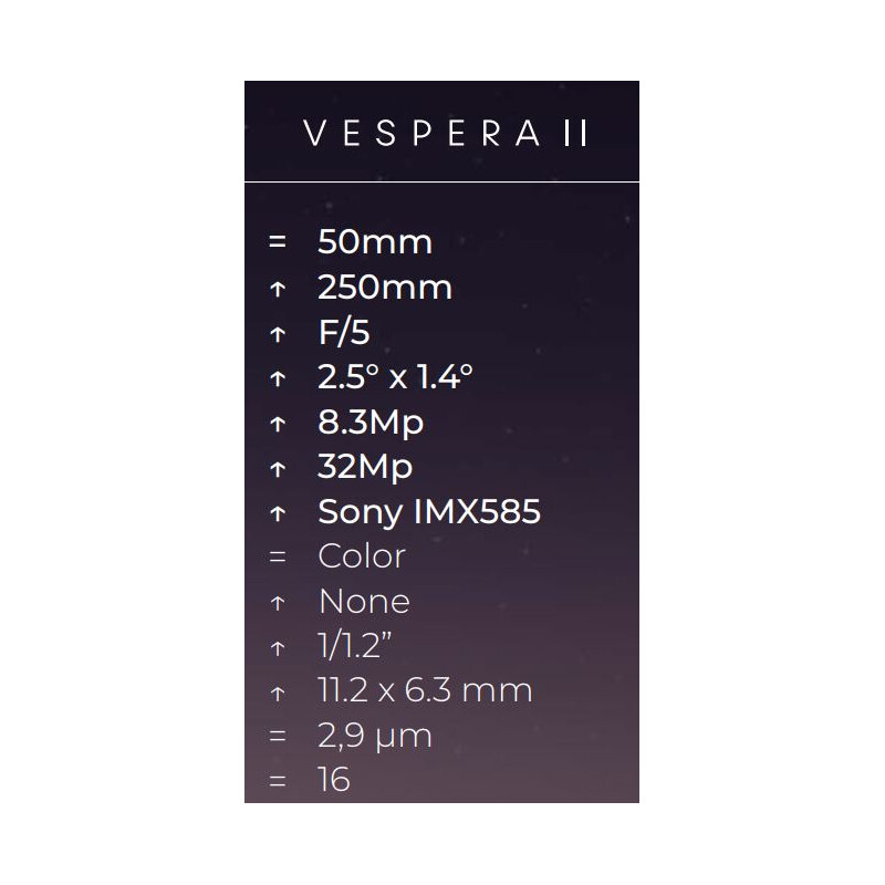 Vaonis Smart Telescope AP 50/250 Vespera II SOLAR