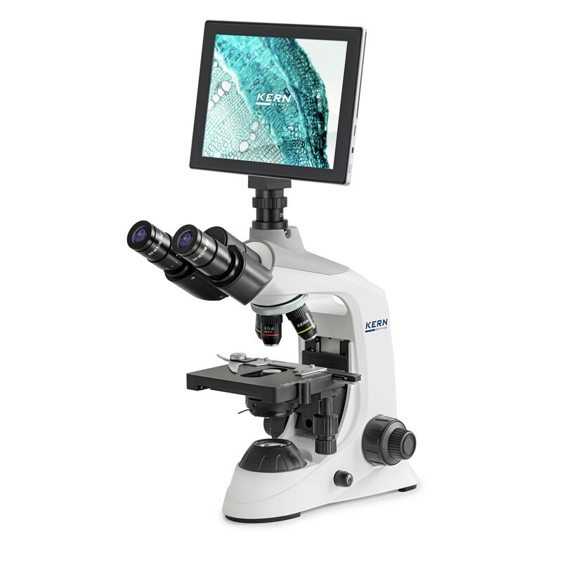 Kern Microscope Digital Microscopy Set, OBE 124T241, HF, digital, 1.25 Abbe condensor, fixed, USB 2.0, 40-400x, Dl, 3W LED, 5 MP, Tablet