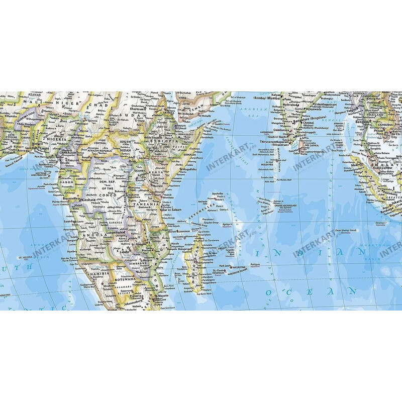 National Geographic Classical Pacific-centered map of the world