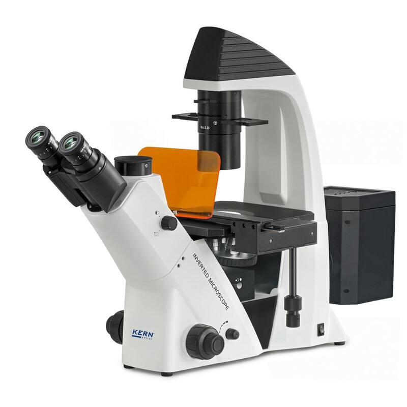 Kern Inverted microscope OCM 167, FL, PH, trino, Abbe-N.A.-0,3-Condensor fix, 10x-40x, Al, Dl, 5W LED