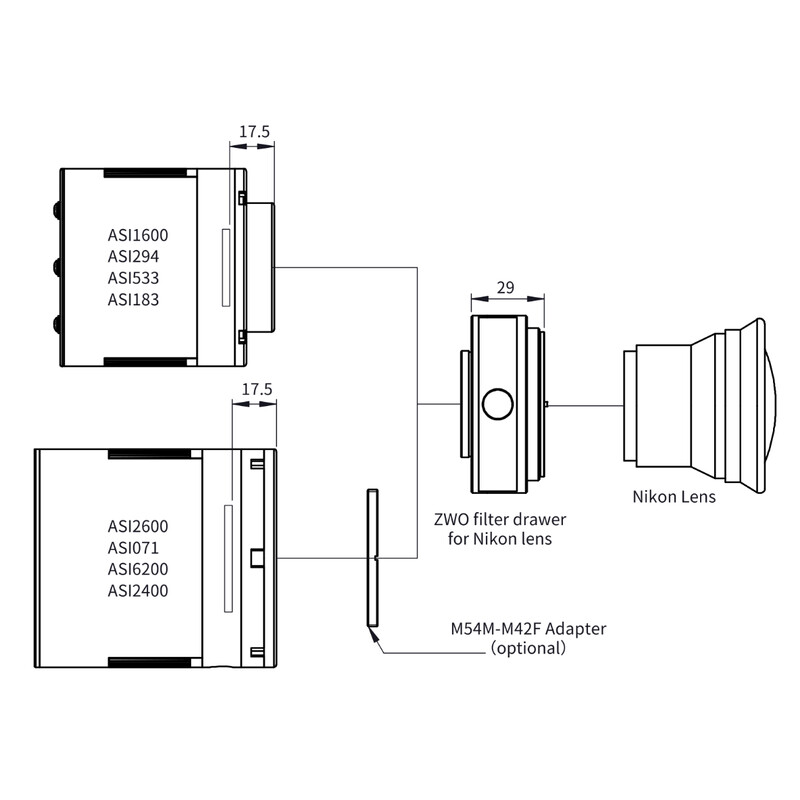 ZWO Filter Drawer suitable for Nikon lens