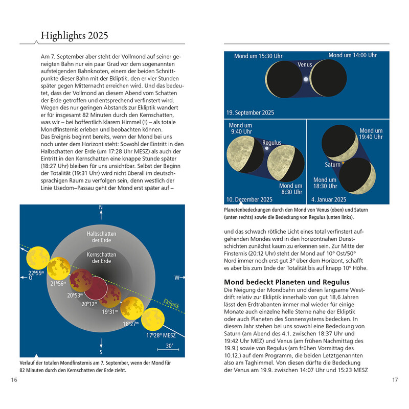 Kosmos Verlag Almanac Was tut sich am Himmel 2025