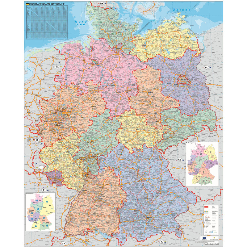 Stiefel Germany political organisational map (100 cm x 140 cm)