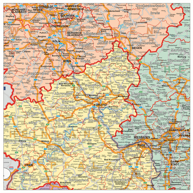 Stiefel Germany political organisational map (100 cm x 140 cm)
