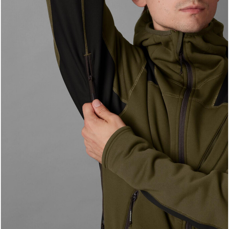 Härkila Deer Stalker Fleece Hoodie, Willow green/Shadow brown, size XL