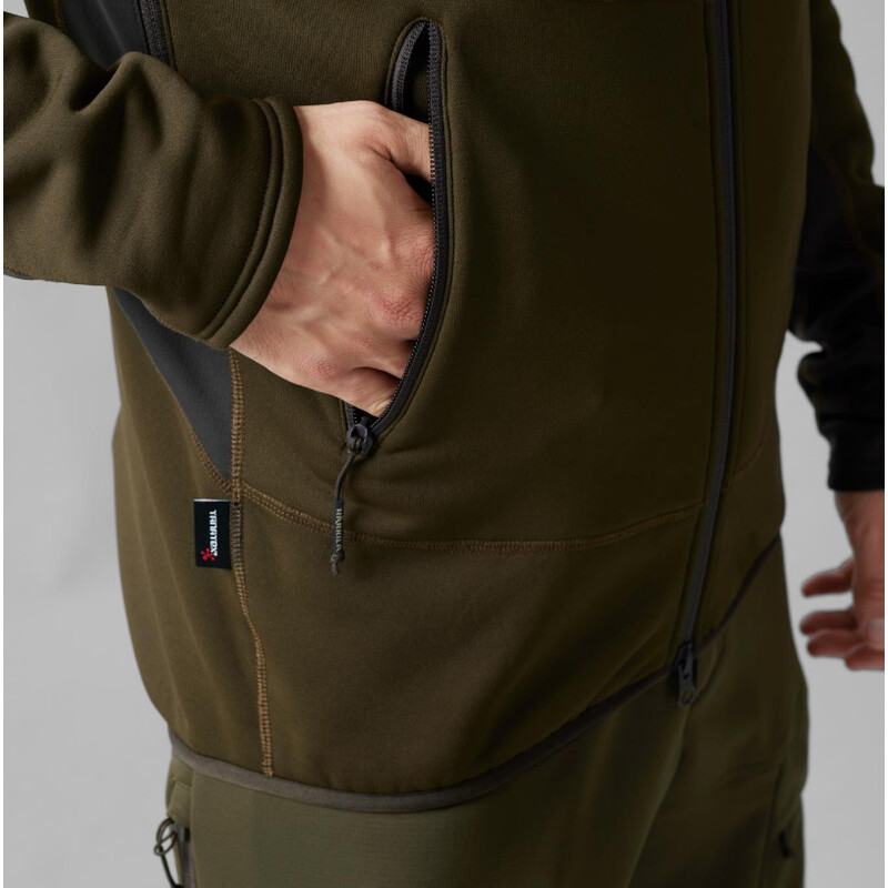 Härkila Deer Stalker Fleece Hoodie, Willow green/Shadow brown, size L