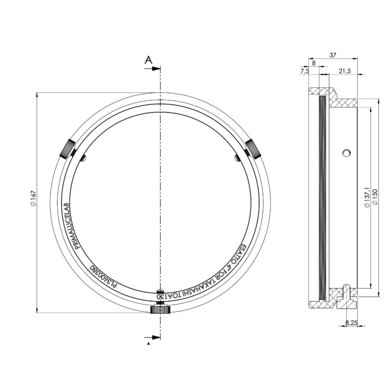 PrimaLuceLab ESATTO 4" Adaptor for Takahashi TOA130