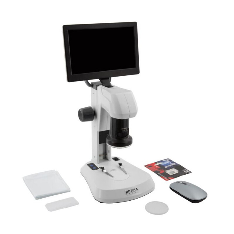 Optika, Microscope, SFX-85V, Digital Zoom, 9" monitor, 8x-54x, LED, reflected and transmitted light