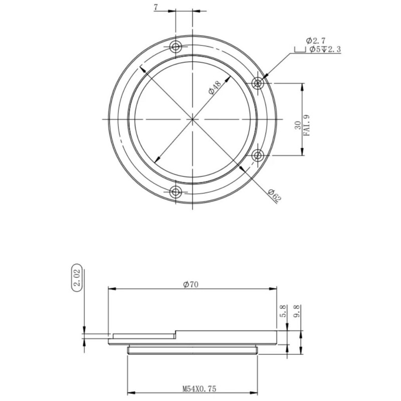 ZWO Adapter M54 Adaptors for Filter Drawer